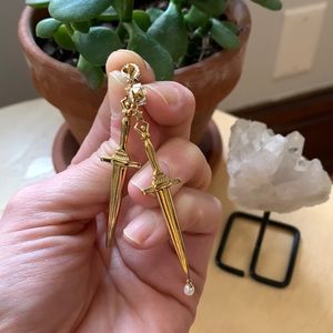 Pamela Love 14k Gold Plated Dagger Earrings